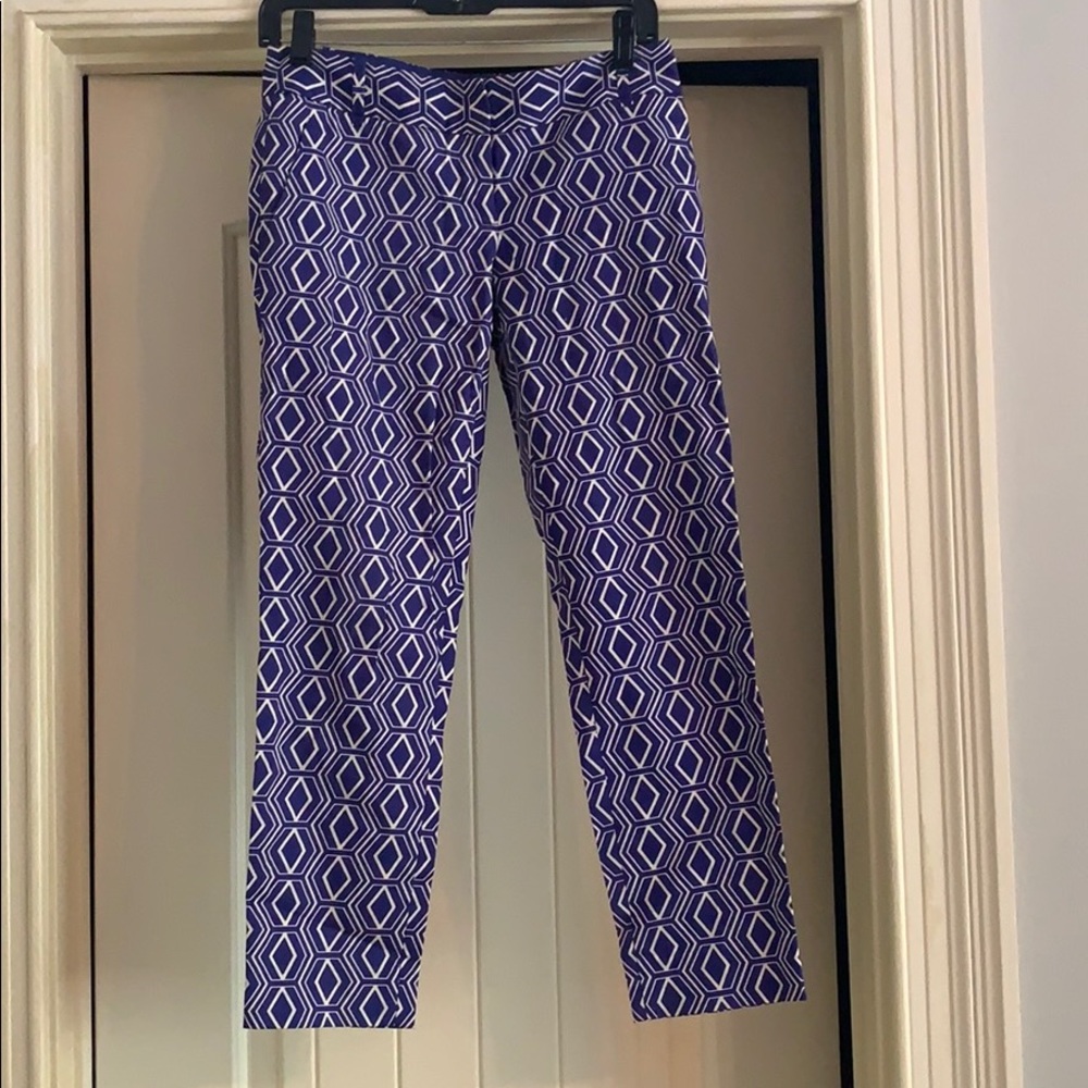 Blue pattern pattern business casual pants